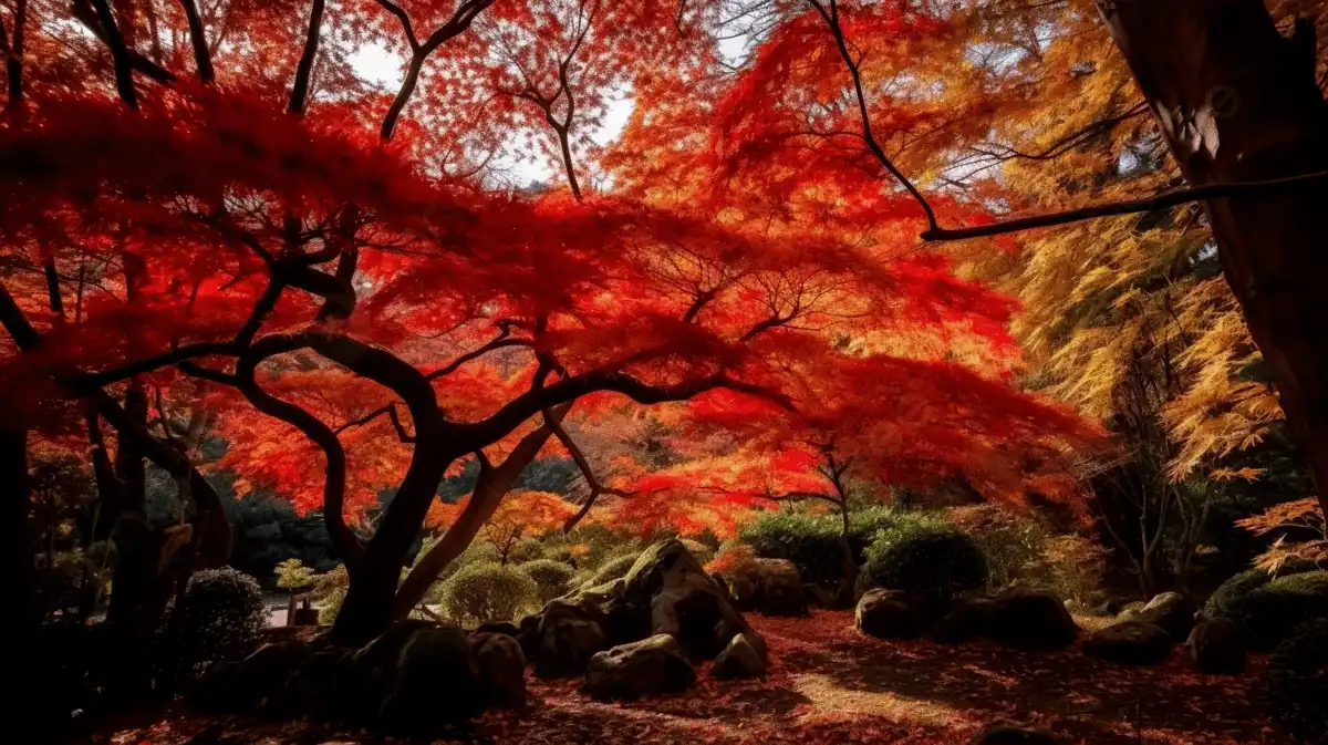Japanese Japanese Autumn Tree Background 